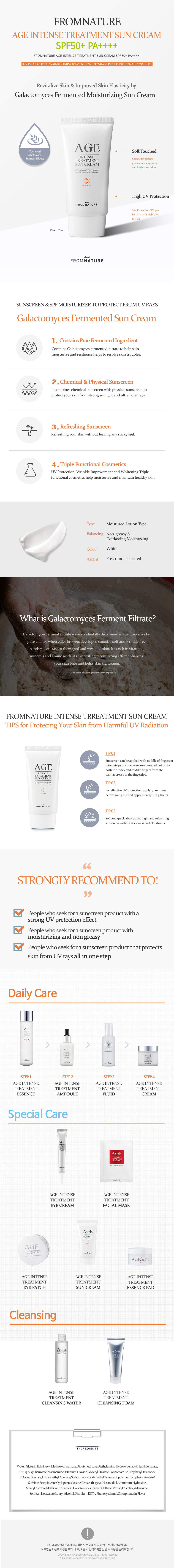 Age Intense Treatment Sun Cream SPF50+ PA++++
